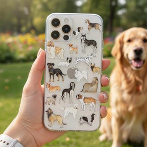 Dogs Clear Phone Case for iPhone 17, 16e, 15, 14, 13, 12, Samsung S21, S26, S25 & Google Pixel. Scratch-Resistant Print. MagSafe Compatible