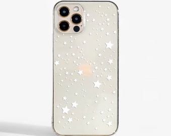 Telefonskal med stjärnor, för iPhone 17e, Air, 16, 15, 14, 13, 12, Samsung Galaxy och Google. Reptåligt tryck. MagSafe-kompatibelt.