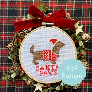 Santa Paws Christmas Cross Stitch - PDF Pattern
