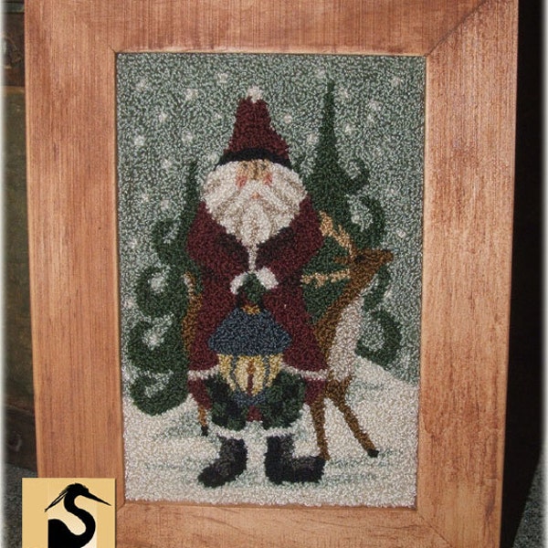 Deer Ole Santa Punchneedle Pattern Needle Punch