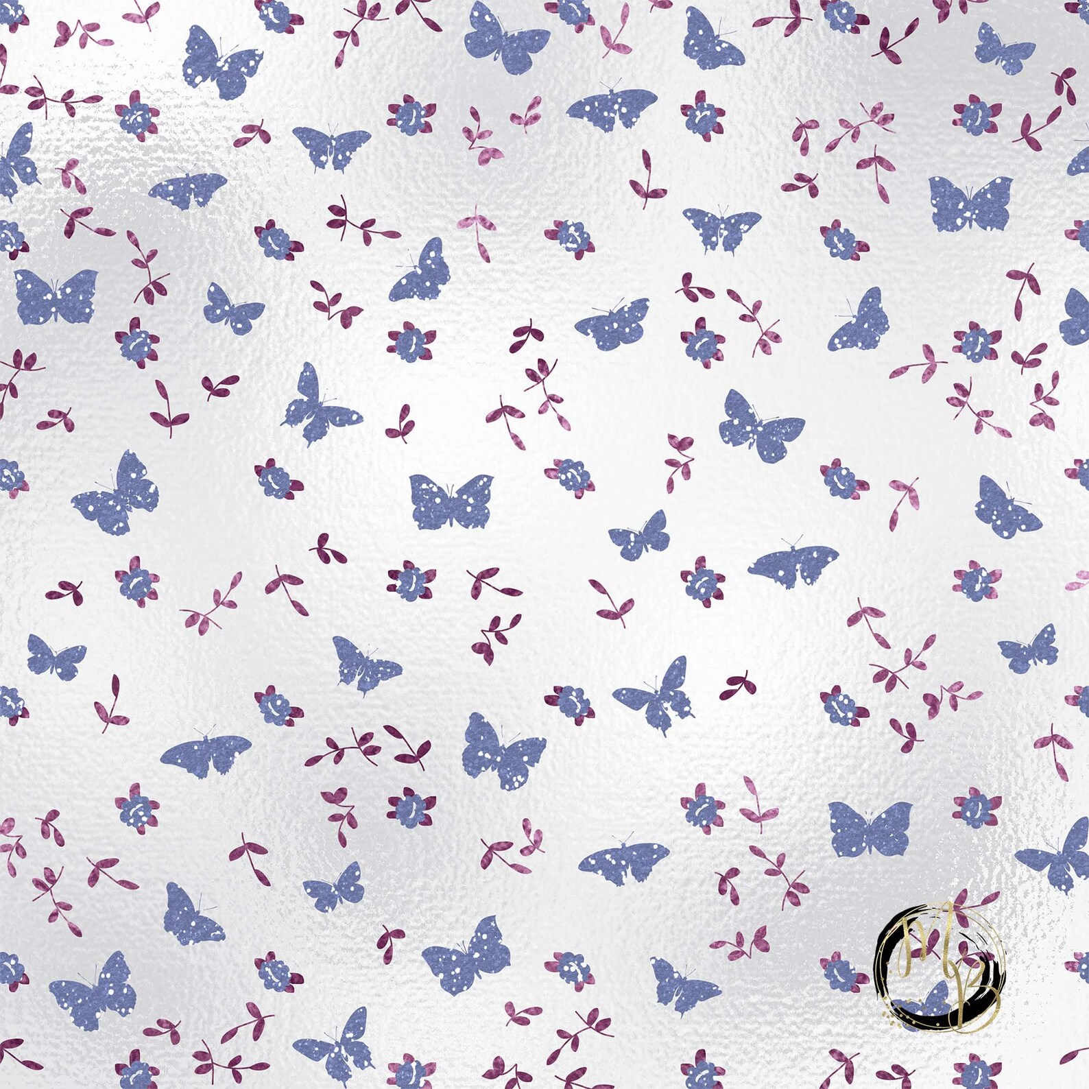 Periwinkle & Plum Butterflies Digital Paper Download with | Etsy