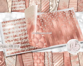 Peach and Cream Luxury Scrapbook Paper Download • Luxurious Design Glitter Sparkle Foil Shimmer • Printable Paper Crafts 20 12x12 JPG & PDF