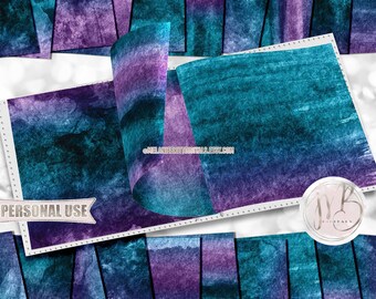 Lavender and Turquoise Inked Felt Scrapbook Paper Download • Realistic Fuzzy Felt Faded Ink Design • Printable Paper Crafts 20 12x12 JPG PDF
