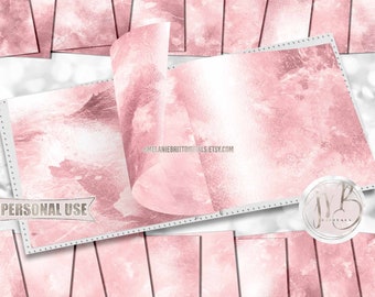Pink Pearlescent Scrapbook Paper Download • Luminous Shimmer Watercolor Design • Printable Paper Crafts 20 12x12 JPG & PDF