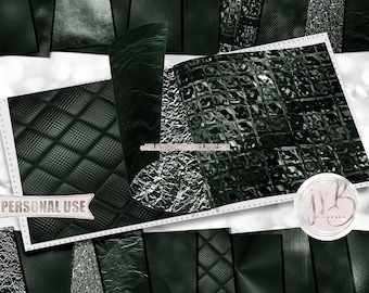 Hunter Green Opulent Scrapbook Paper Download • Unique Metallic Shimmering Foil Design • DIY Printable Paper Crafts 20 12x12 JPG & PDF