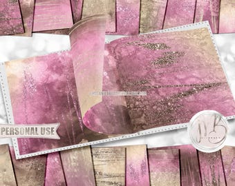 Neapolitan Glam Alcohol Ink Scrapbook Paper Download • Glitter Abstract Art Inked Design • Printable Paper Crafts 20 12x12 JPG & PDF