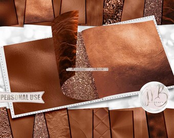 Bronze Opulent Scrapbook Paper Download • Unique Metallic Shimmering Foil Design • DIY Printable Paper Crafts 20 12x12 JPG & PDF