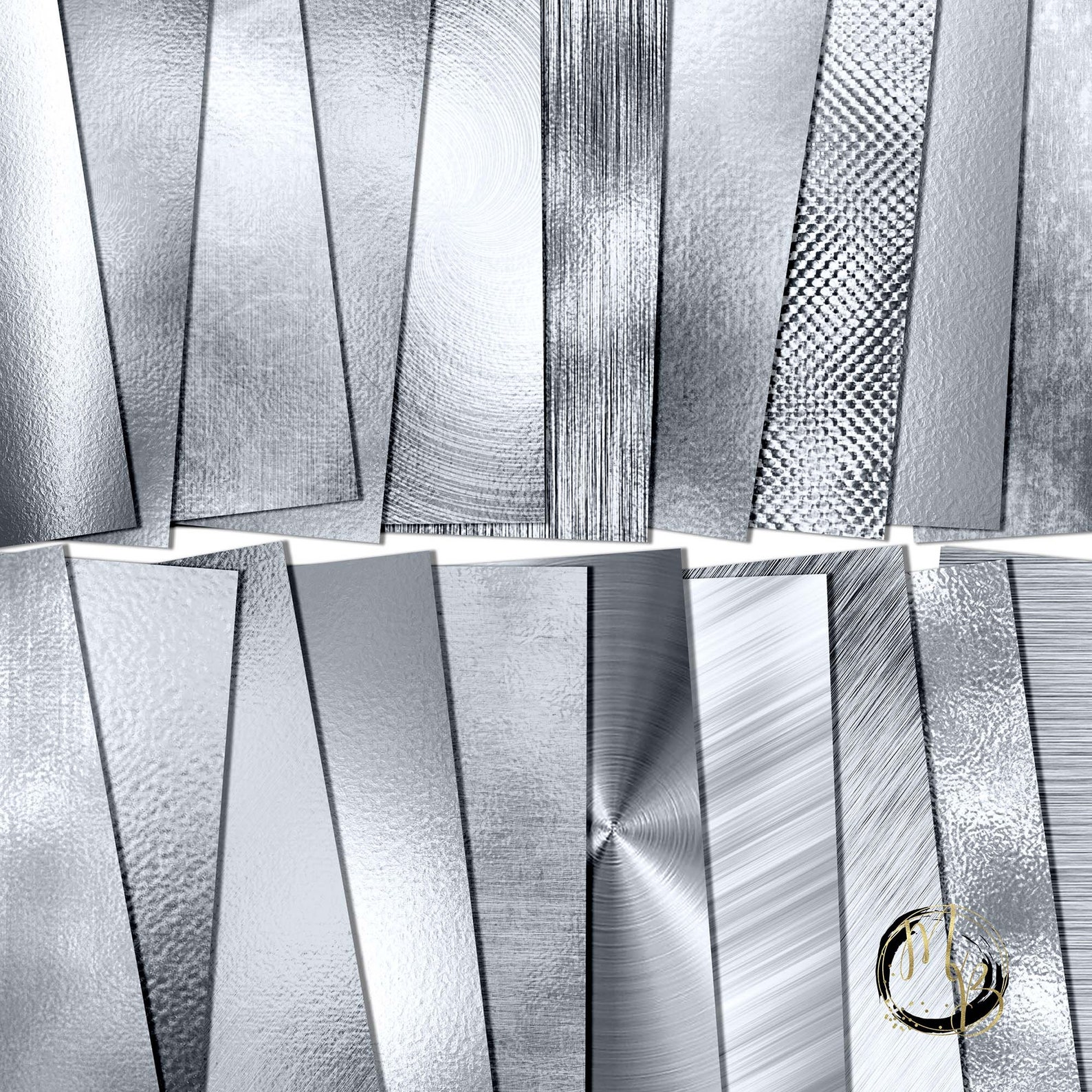 Chrome Digital Paper Download With Reflective Steel Chrome - Etsy