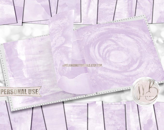 Lavender Watercolor Scrapbook Paper Download • Unique Mixed Media Paint Design • DIY Printable Paper Crafts 20 12x12 JPG & PDF