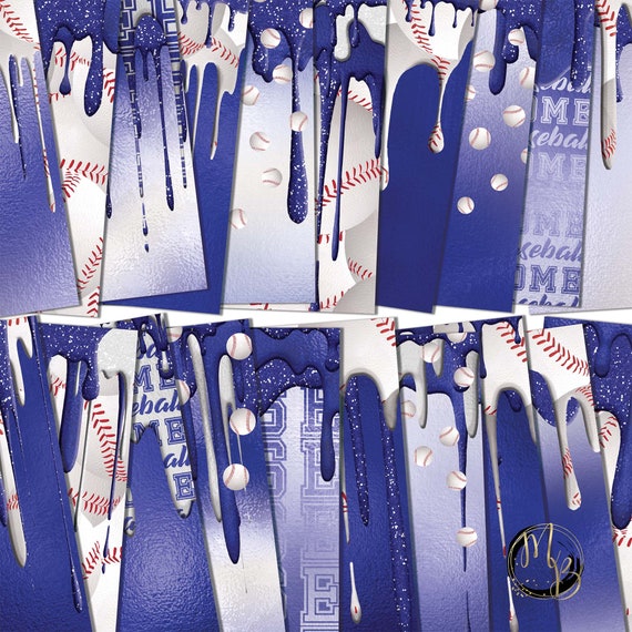 Royal Blue Baseball Drips Digital Paper Download Dripping Etsy