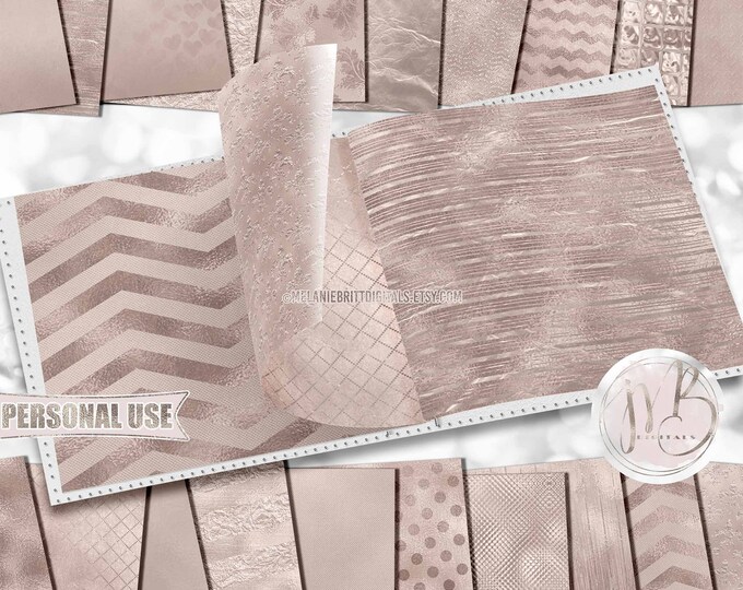 Sandstone Luxe Scrapbook Paper Download • Unique Shimmering Metallic Foil Design • DIY Printable Paper Crafts 20 12x12 JPG & PDF