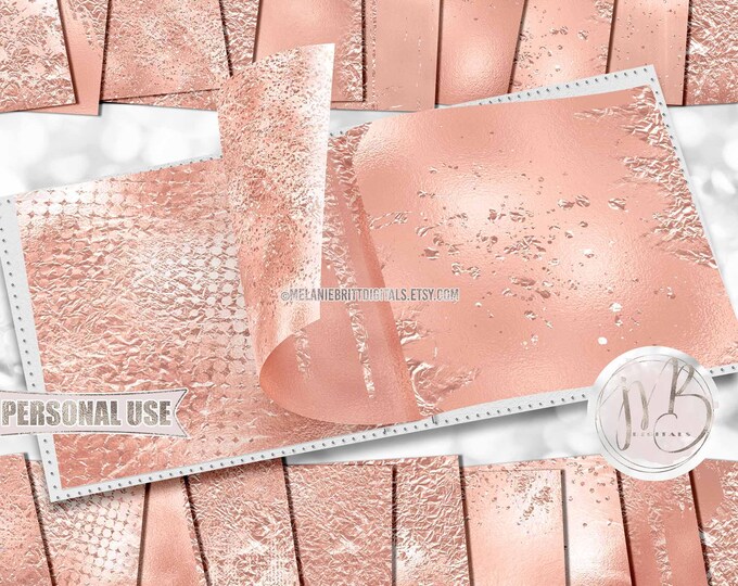 Blush Peach Metallic Flakes Scrapbook Paper Download • Shimmering Foil Flakes Design • Printable Paper Crafts 20 12x12 JPG & PDF