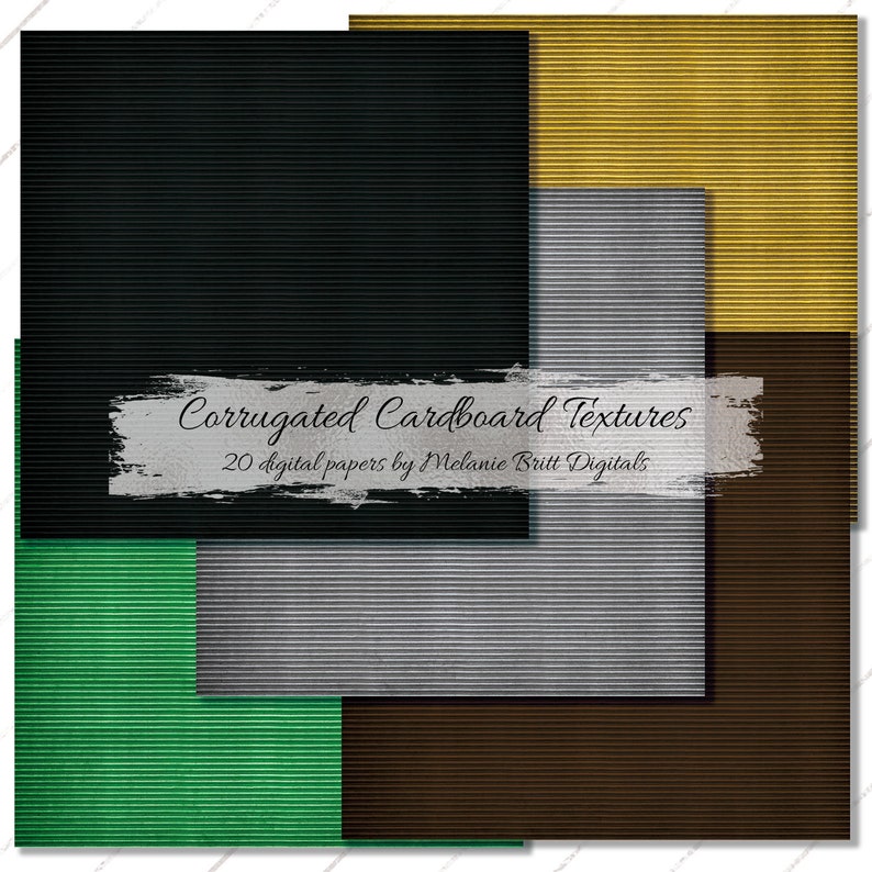 Corrugated Cardboard Digital Paper Textured Paper Scrapbook Etsy
