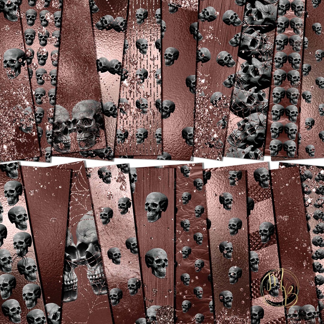 Glam Skulls Scrapbook Paper Download Rosy Brown Sparkling Glitter and ...