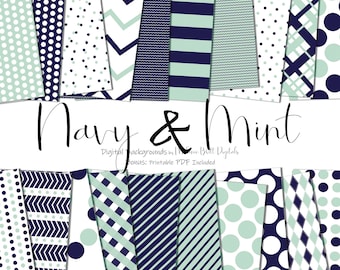 Navy and Mint - Etsy