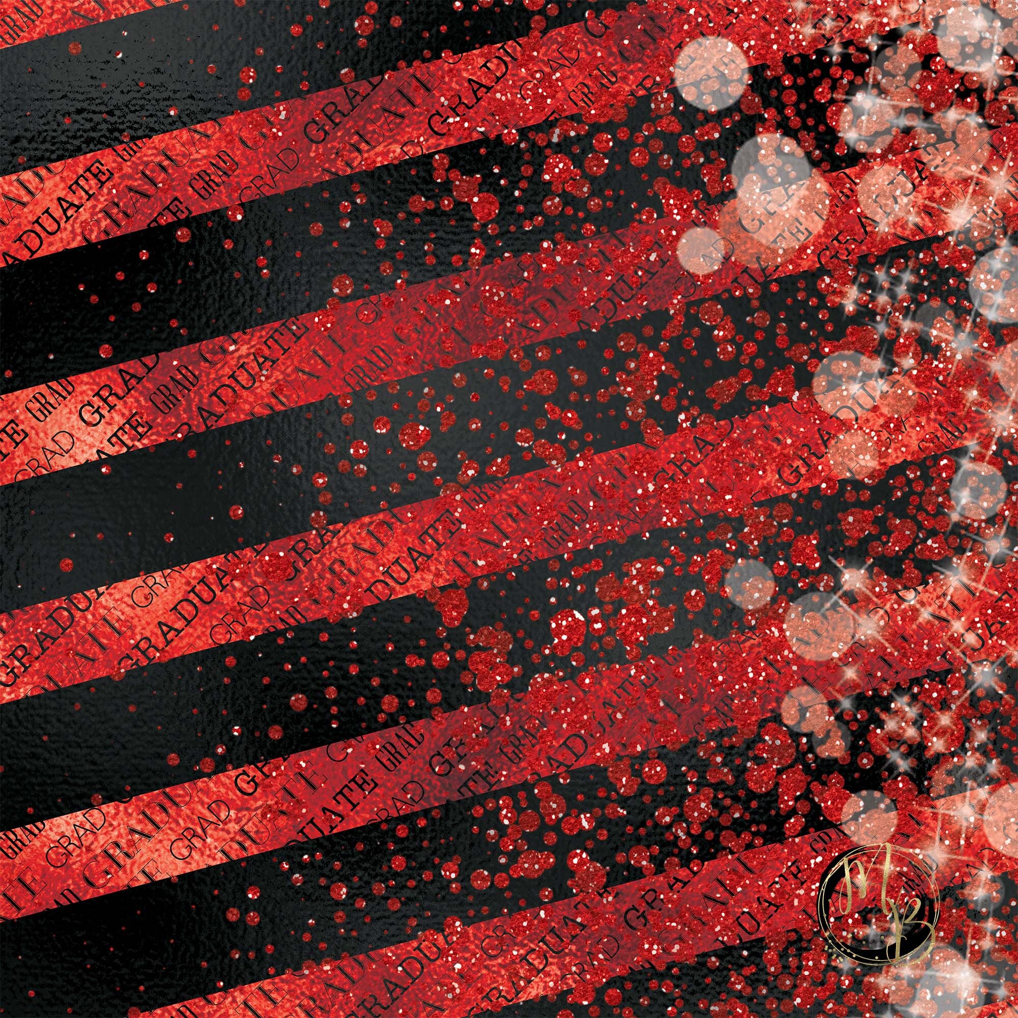 Luxury Graduation Digital Paper Download red & black with | Etsy