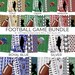 Football Digital Paper Bundle Download, popular school colors gold green maroon blue silver scrapbook paper background clipart 50 12x12 JPG 