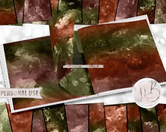 Earth Tones Watercolor Scrapbook Paper Download • Soft Delicate Mixed Media Paint Design • DIY Printable Paper Crafts 20 12x12 JPG & PDF