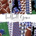 Blue Football Digital Paper Download, football field turf helmets players school sports printable scrapbook paper 12 12x12 JPG PDF 