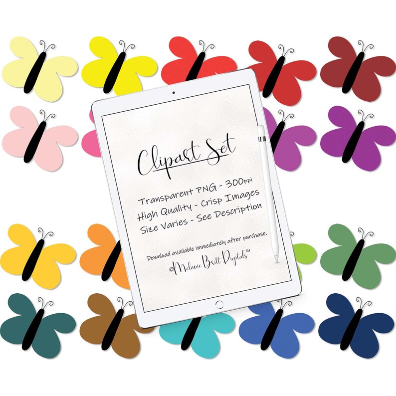 Butterfly graphic Digital scrapbook Garden Planner clipart Colorful butterflies Digital butterflies Butterfly clipart Spring clip art