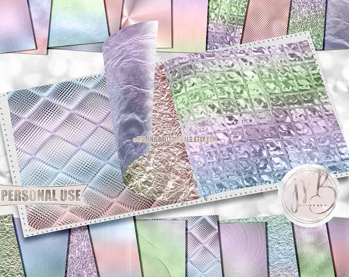 Easter Pastels Opulent Scrapbook Paper Download • Unique Metallic Shimmering Foil • Scrapbooking Printable