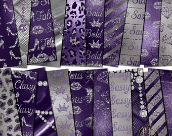 Glitter - Dark Purple - 12 x 12 Paper - Papertisserie, Premium Paper