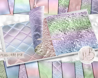 Easter Pastels Opulent Scrapbook Paper Download • Unique Metallic Shimmering Foil Design • DIY Printable Paper Crafts 20 12x12 JPG & PDF