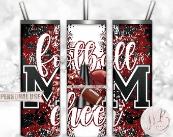 Maroon Mom of Both Football and Cheer 20oz Skinny Tumbler Wrap Sublimation Design • Camouflage Mom Gift • DIY Print and Press