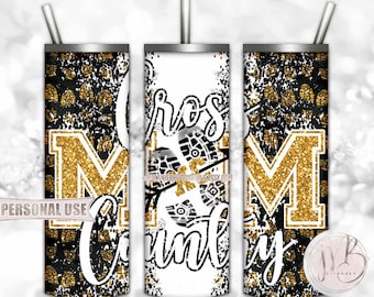 Athletic Gold Cross Country XC Mom 20oz Skinny Tumbler Wrap Sublimation Download • Endurance Running Gift for Mom • DIY Print and Press
