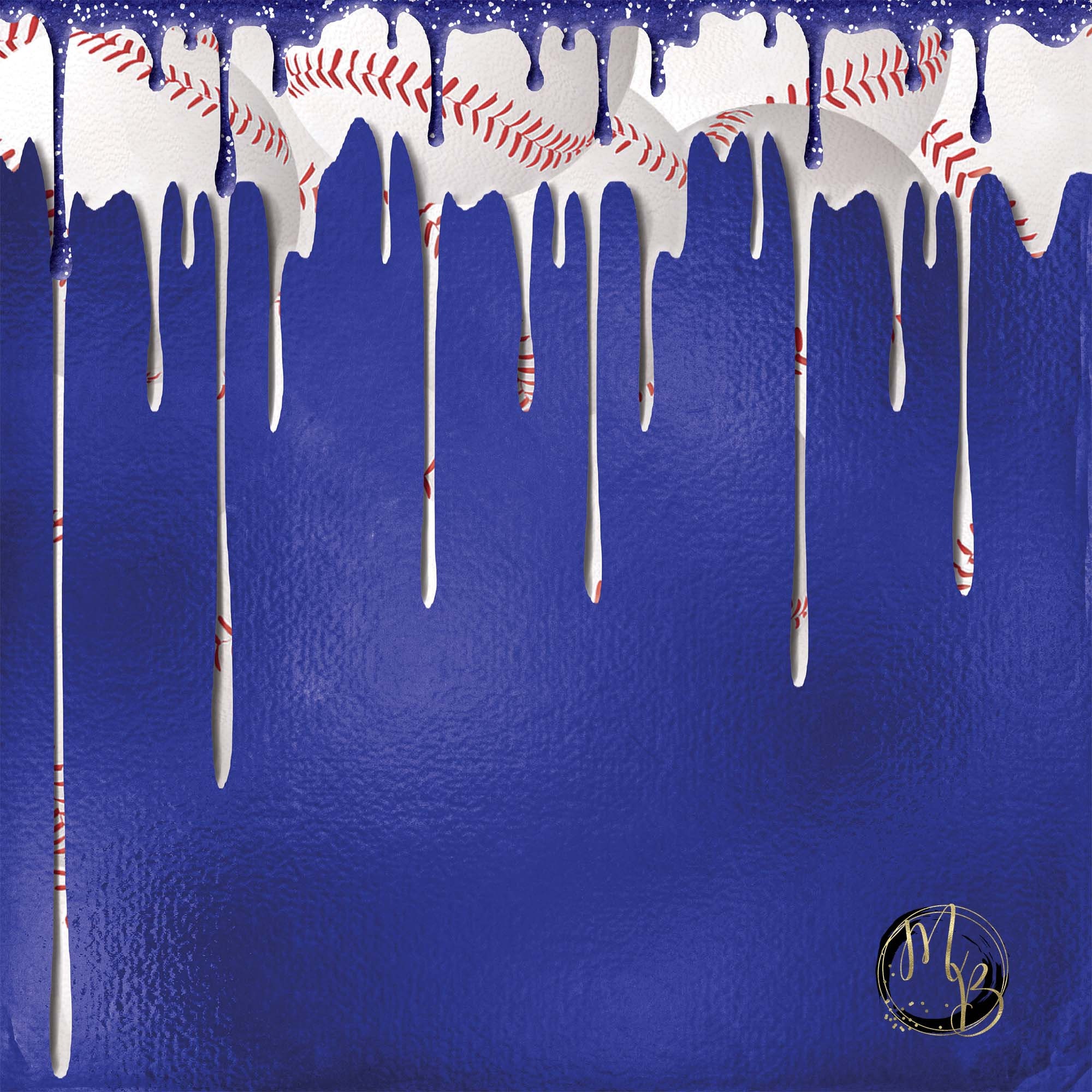 Royal Blue Baseball Drips Digital Paper Download Dripping Etsy