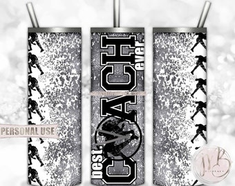 Silver Wrestling Coach 20oz Skinny Tumbler Wrap Sublimation Design Download • Lanyard Whistle Best Ever Coach Gift • Sublimation Crafts