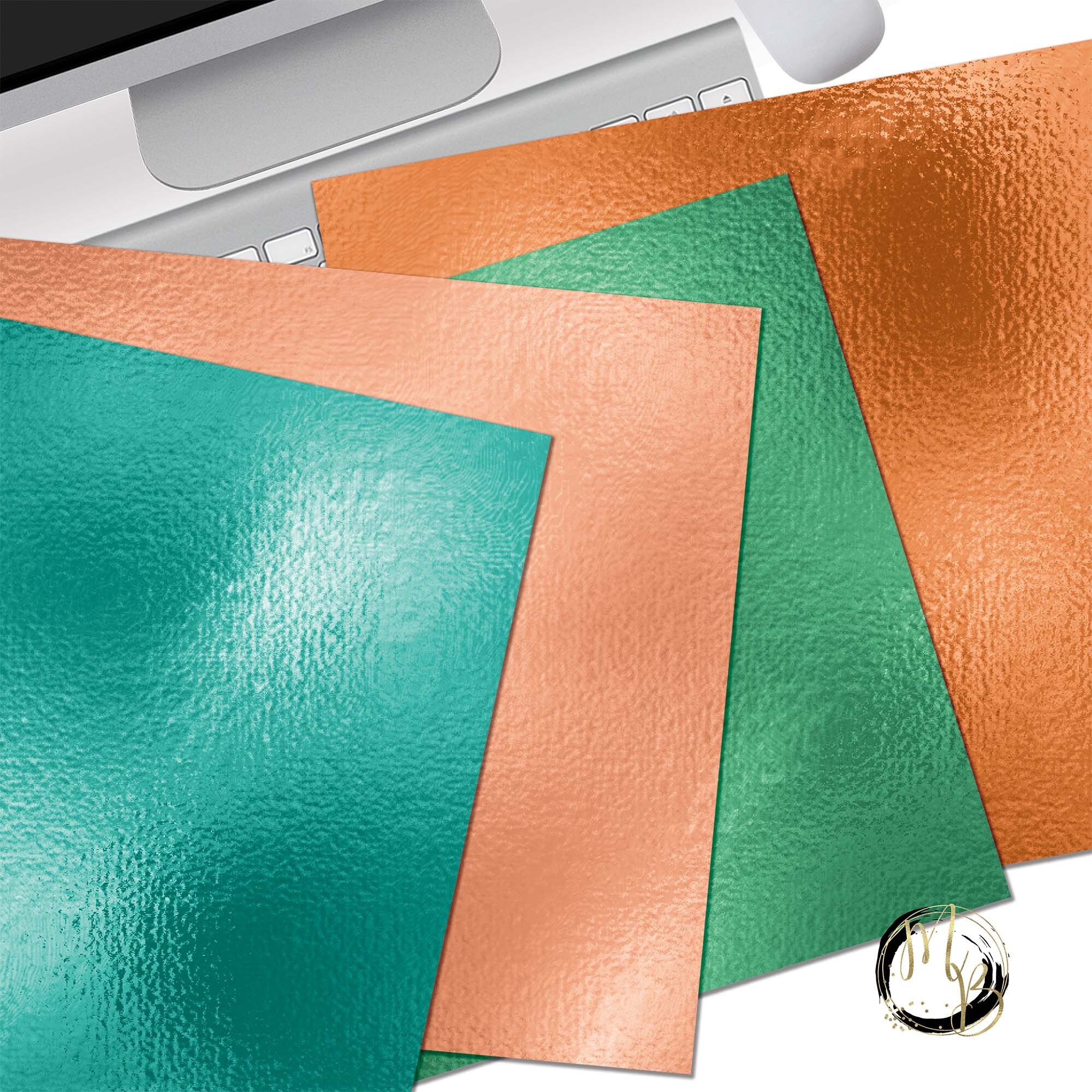 Basic Foil Digital Paper Download Popular Colors With Shiny Etsy