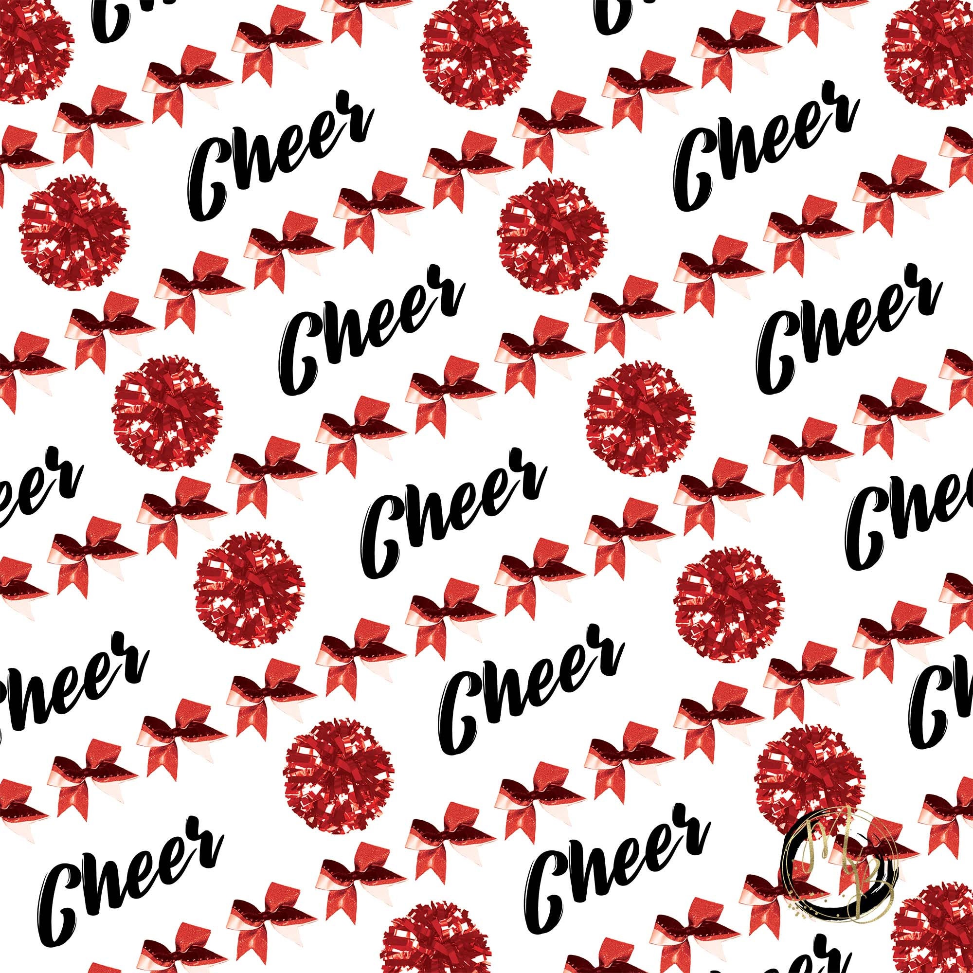 Red Cheerleading Digital Paper Download With Shiny Pom Poms - Etsy