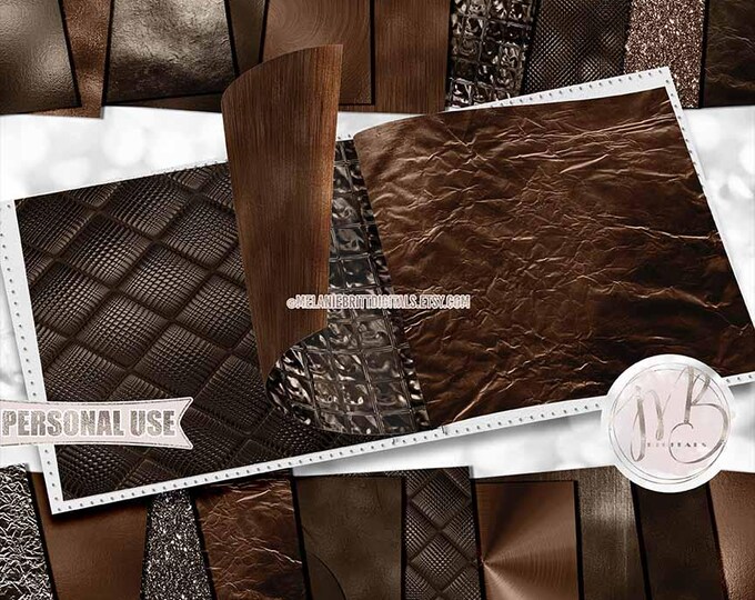 Sable Brown Opulent Scrapbook Paper Download • Unique Metallic Shimmering Foil • Scrapbooking Printable