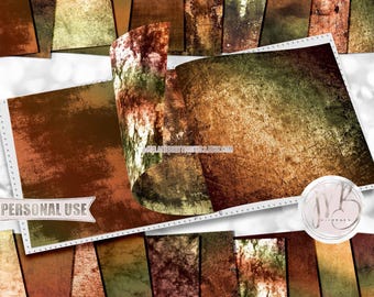 Autumn Grunge Scrapbook Paper Download • Distressed Vintage Antiqued Design • DIY Printable Paper Crafts 20 12x12 JPG & PDF