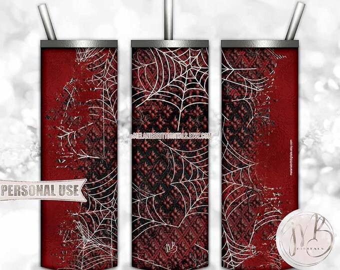 Dark Red Gothic Embossed Tumbler Wrap Download • Halloween Party Tumbler Gift • Sublimation Print and Press #2