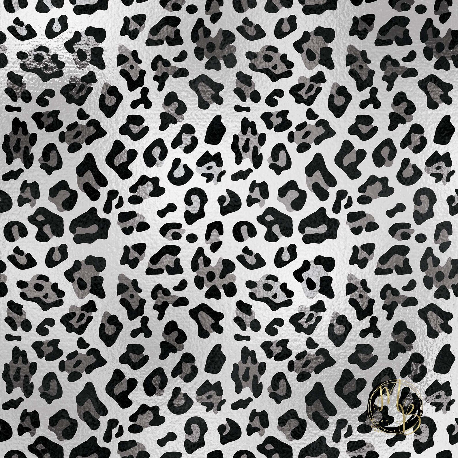 Snow Leopard Textures Digital Paper White And Silver With Etsy 