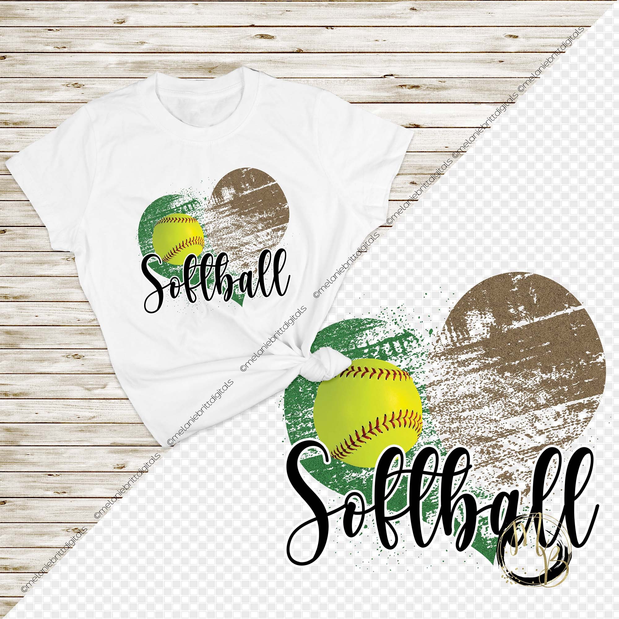 Softball & Wood Sublimation Backsplash Digital Download with distressed