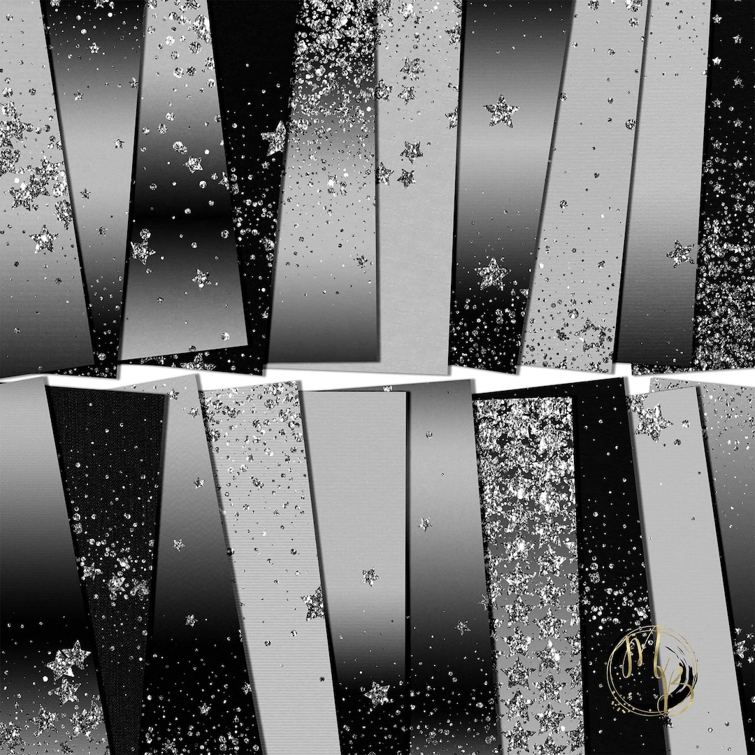 Silver Star Glitter Dust Digital Paper Download for Scrapbooking ...