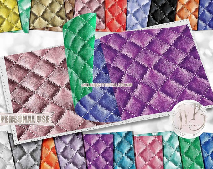 Tufted Stitched Scrapbook Paper Download • Colorful Faux Metallic Tufted Design • DIY Printable Paper Crafts 20 12x12 JPG & PDF
