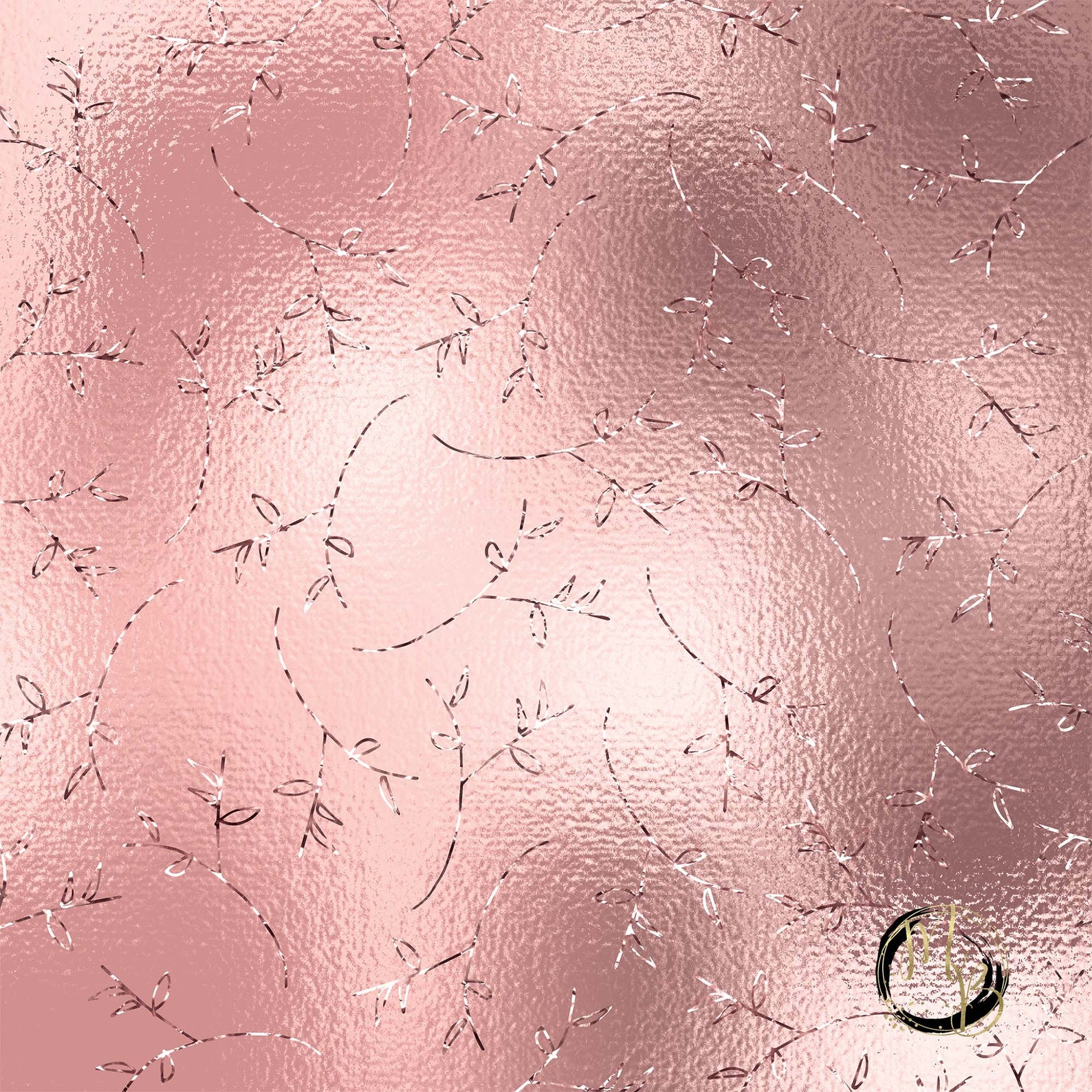 Rose Gold Foil Leaves Digital Paper Download with rose gold Etsy