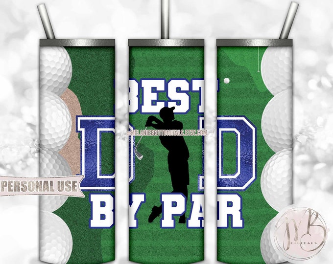 Blue Golf Dad 20oz Skinny Tumbler Wrap Sublimation Design Download • Golf Balls Golfer Golf Course Father’s Day Gift • DIY Print and Press