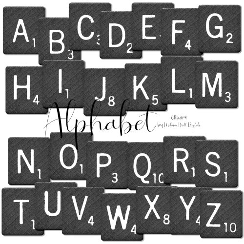 SCRABBLE Wood Alphabet Printable Pdf Scrabble Tiles Etsy