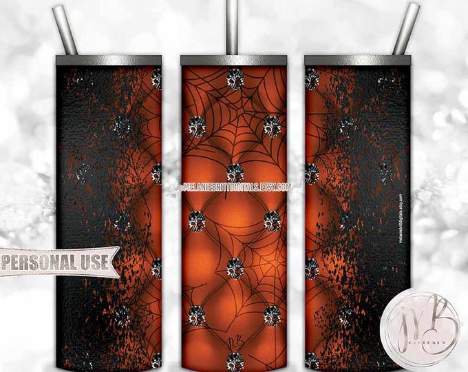Dark Orange Luxury Gothic Tumbler Wrap Download • Halloween Party Tumbler Gift • Sublimation Print and Press #15