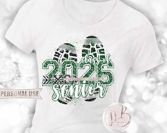 Cross Country XC Senior 2026 T-Shirt Sublimation Download • Terrain Endurance Running Green and Black Glitter • DIY Print and Press