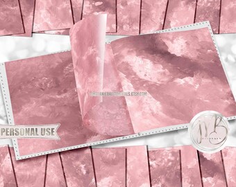 Dark Blush Watercolor Scrapbook Paper Download • Soft Delicate Mixed Media Paint Design • DIY Printable Paper Crafts 20 12x12 JPG & PDF