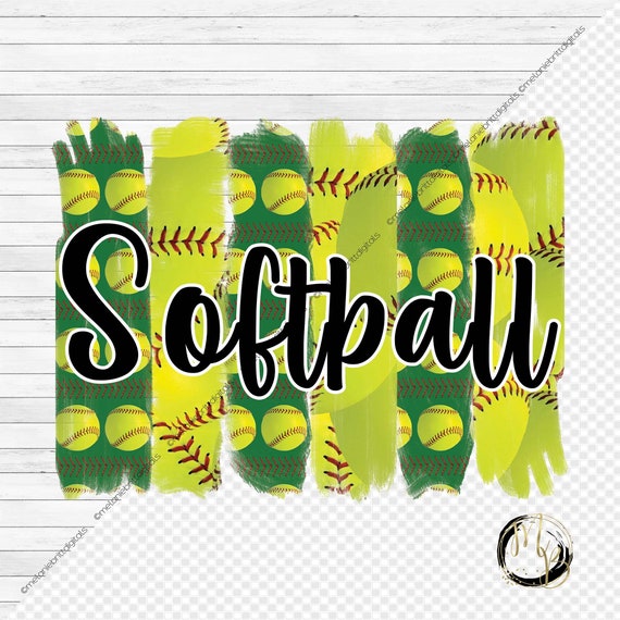 Green Softball Tee Digital Download for Sublimation Softball Etsy