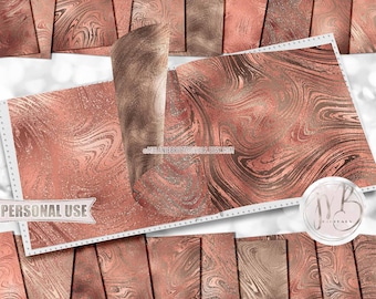Beige and Peach Swirls Scrapbook Paper Download • Glitter and Foil Swirling Paint Design • Printable Paper Crafts 20 12x12 JPG & PDF