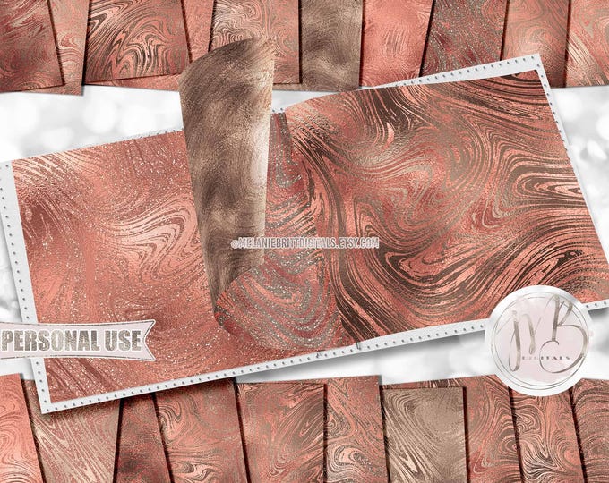 Beige and Peach Swirls Scrapbook Paper Download • Glitter and Foil Swirling Paint Design • Printable Paper Crafts 20 12x12 JPG & PDF