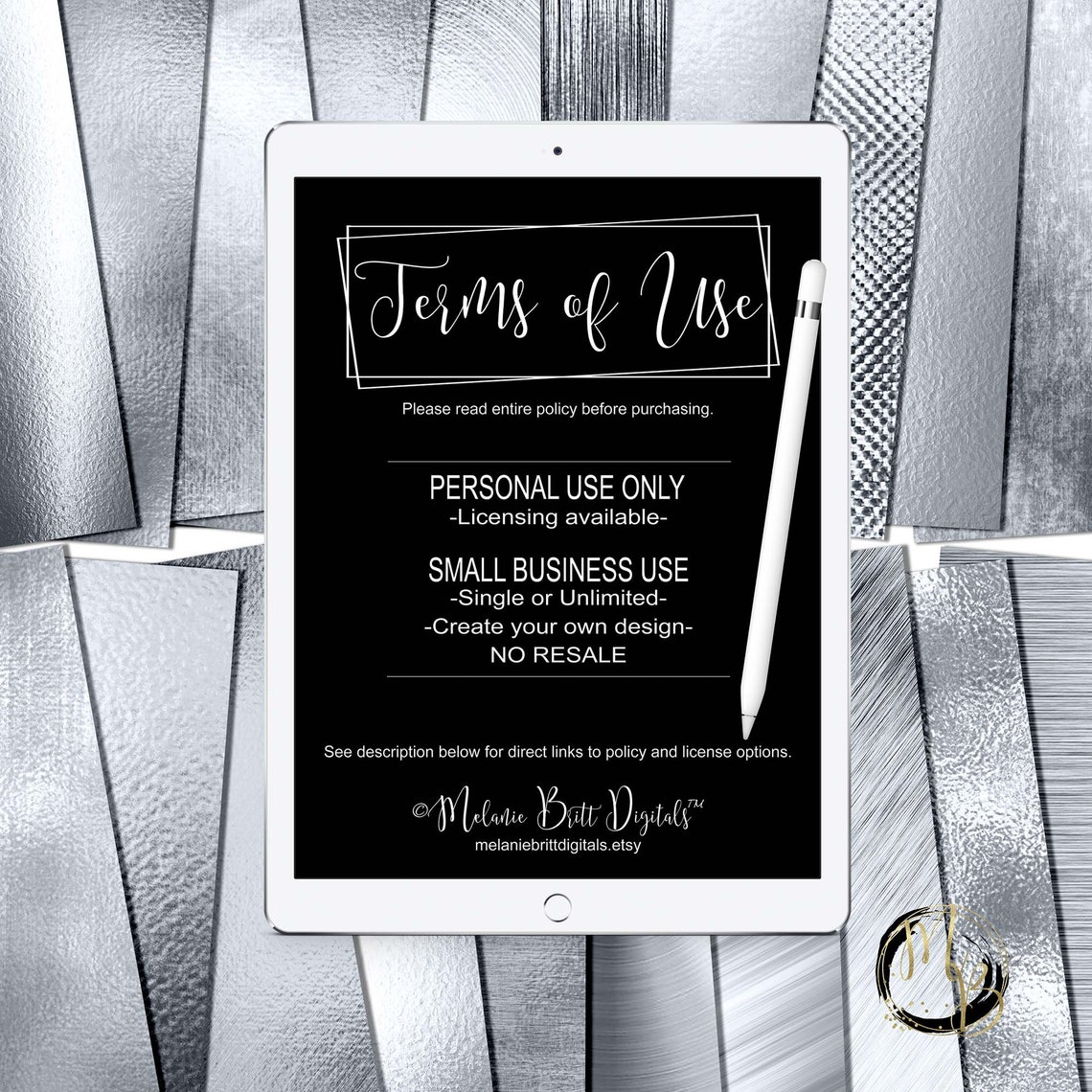 Chrome Digital Paper Download with reflective steel chrome Etsy